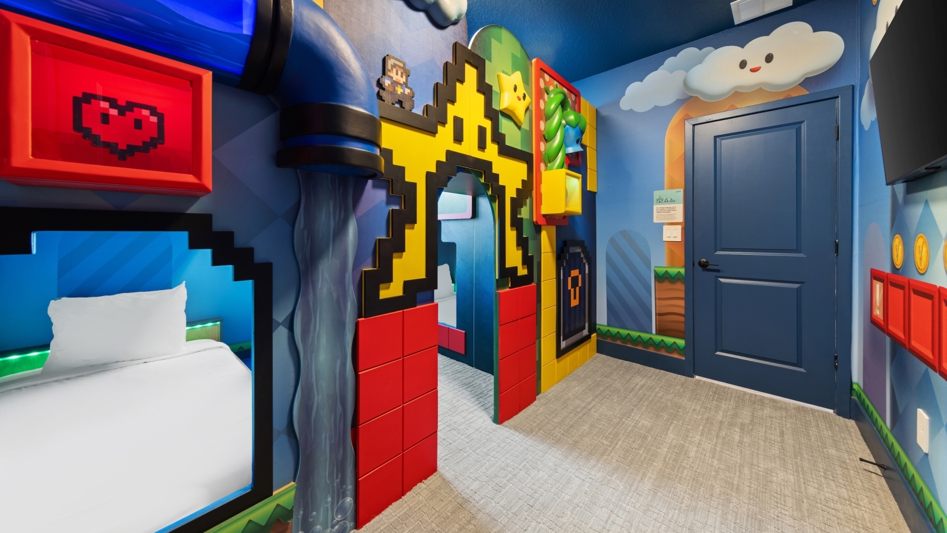 Villatel's video gamed themed bedroom